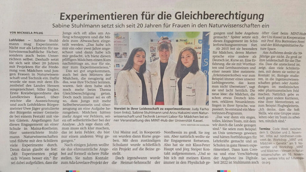 HNA vom 09.08.2024, Experimentieren für die Gleichberechtigung